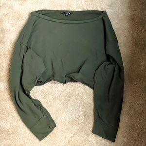 Fashion Nova Cropped Army Green Sweater